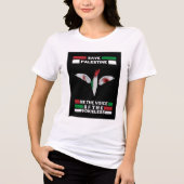 En Tri-matière T-shirt Save Palestine With Palestine Map | Gaza (Recto)