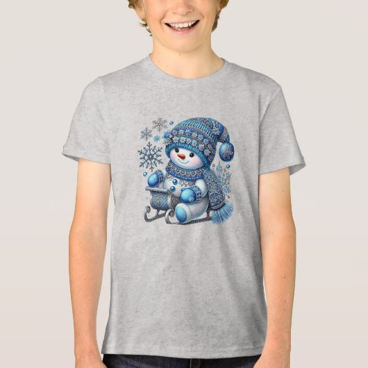 En Tri-matière T-shirt Snowman Boys (Recto)