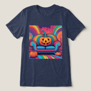En Tri-matière T-shirt sofa de Jack-o'-lantern psychédélique