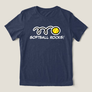 En Tri-matière T-shirt Softball rocks pour femmes et filles