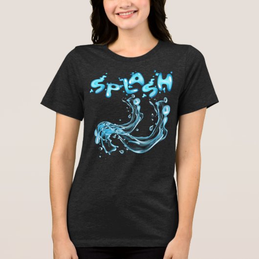 En Tri-matière T-Shirt Splash ! Éclaboussure d'eau dynamique (Recto)