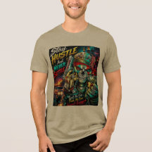 T-shirt Street Art Crâne Reste Hustle Ne Jamais Te