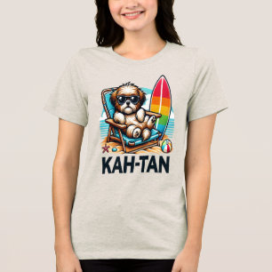 En Tri-matière T-shirt Surfer Shih Tzu