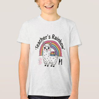 En Tri-matière T-shirt "Teacher's Rainbow" - Cute Llama, Ra