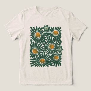 En Tri-matière T-Shirt Tri à fleurs abstraites pour femmes Emeral