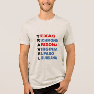 En Tri-matière T-shirt Tri blend avoine  TRAVEL  USA 
