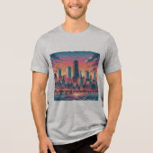 En Tri-matière T-Shirt Tri-Blend Graphic Chicago Skyline (Recto)