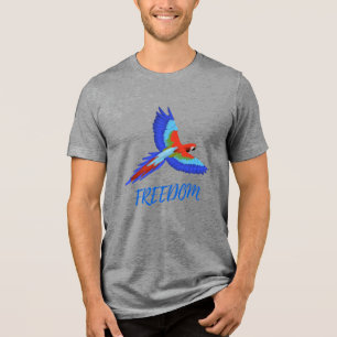 En Tri-matière T-Shirt Tri-blend Vibrant Perroquet Ara Liberté