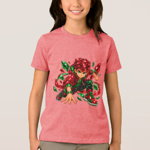 En Tri-matière T-Shirt tri-mélange, Fleck blanc, Junior S