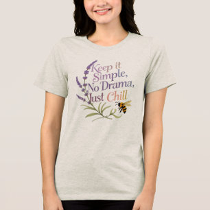 En Tri-matière T-shirt tri-mélange pour femmes avec lavande et ab