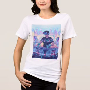 En Tri-matière T-shirt Virtual Reality Mixscape DJ