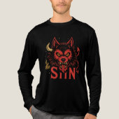 En Tri-matière T-Shirt Wolf Sin - Fierce Devil Wolf Head Graphic (Recto)