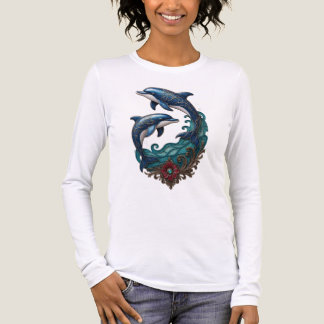 En Tri-matière T-ShirtMagnifique dauphin vague Art T-Shirt pour f
