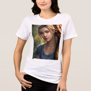 En Tri-matière **Titre de t-shirt : "Beauté rayonnante"** **Conc