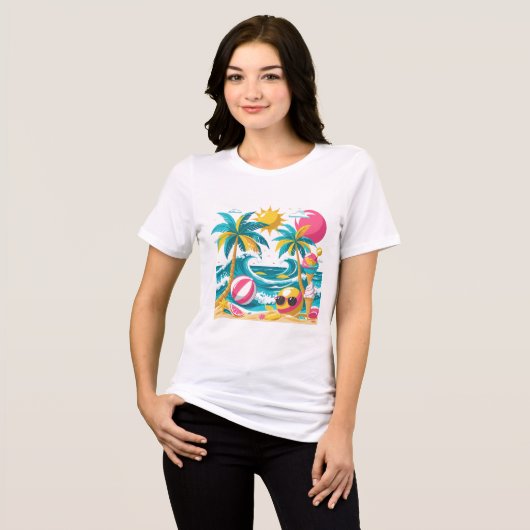 En Tri-matière Tropical Summer Mood – Fun & Bright T-Shirt Design (Recto plein)