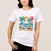 En Tri-matière Tropical Summer Mood – Fun & Bright T-Shirt Design (Recto)