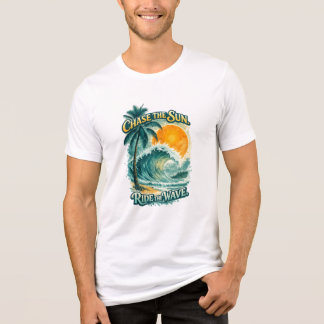En Tri-matière Tropical Surf Sunset T-Shirt – Chase the Sun Ride 