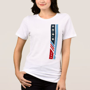 En Tri-matière USA Stars Stripes Graphic T-Shirt