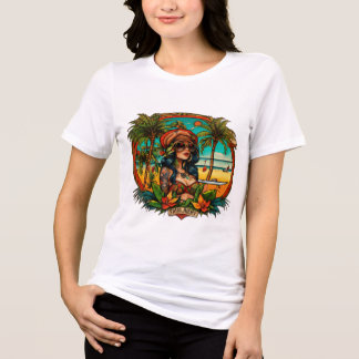 En Tri-matière Vibes de plage : Sailor Jerry T-shirt femme unique