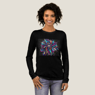 En Tri-matière Vibrant Aura Abstraite - T-shirt noir féminin
