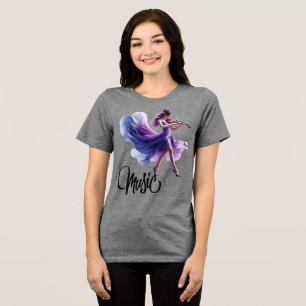 En Tri-matière violon féminin t-shirt violon