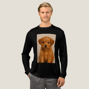En Tri-matière Visage de chiot adorable et duveteux T-Shirt pou