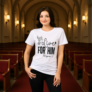 En Tri-matière Vivre pour Lui Philippiens 1:21 T-shirt Colombe
