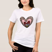 En Tri-matière White Nested Hearts T-Shirt – Valentine Tee (Recto)
