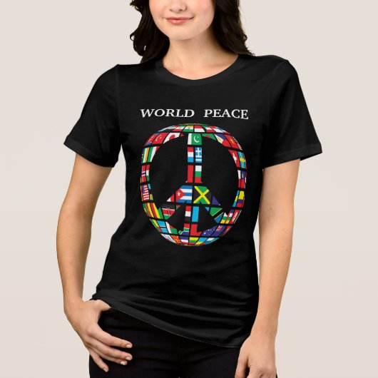En Tri-matière world peace T-shirt Tri-Blend Shirt (Recto)