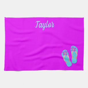  en tropische Teenslippers Theedoek