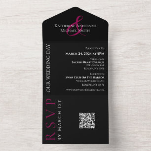 En Un Fuchsia Orchids Mariage Invitation de Mariage Tout