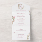 En Un Invitation Tout Compris au Blason Floral Aquarelle (À l'intérieur)