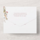 En Un Invitation Tout Compris au Blason Floral Aquarelle (Verso)