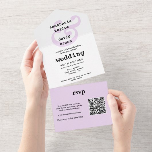 En Un Invitation Tout Compris avec Code QR Ampersand Lav (Déchirure)
