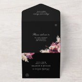 En Un Invitation Tout Compris Mariage Bohème Noir et Ros (Dehors)