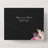 En Un Invitation Tout Compris Mariage Bohème Noir et Ros (Verso)