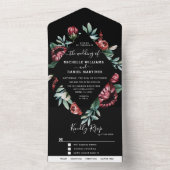 En Un Invitation Tout Compris Mariage Fleurs Noir et Rou (À l'intérieur)