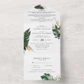 En Un La verdure tropicale | Invitation de mariage tout  (À l'intérieur)