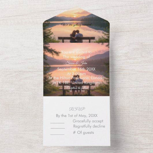 En Un Reflets de coucher de soleil - Invitation tout com (À l'intérieur)