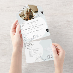 En Un Songbirds Magnolias Invitation de mariage tout e