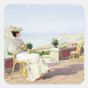 En vakantie vierkante sticker