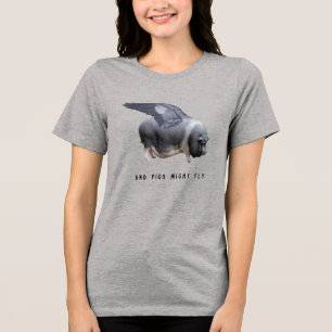 En varkens kunnen vliegen Grappige Whimsical Sarca Tri-Blend Shirt