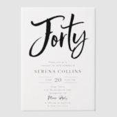 En Vélin Brush Calligraphy 40 Invitations Vellum Anniversai (Recto)