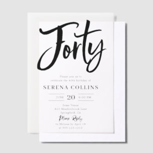 En Vélin Brush Calligraphy 40 Invitations Vellum Anniversai
