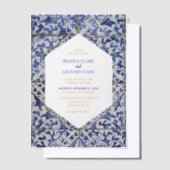 En Vélin Carreaux portugais rustiques Invitations de mariag (Compenser)