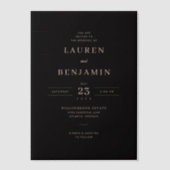 En Vélin Elegant Black Gold Serif Wedding Invitations (Recto)