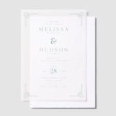 En Vélin Elegant Navy Geometric Wedding Invitations (Compenser)