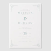 En Vélin Faire Invitations de Mariage Géométriques Bleu Mar (Recto)