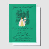 En Vélin Imaginaire médiéval Green Wedding Invitations (Compenser)