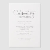 En Vélin Invitations du 50e anniversaire du Mariage chic (Recto)